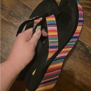 Volatile- Colorful Striped Women's Flip Flops